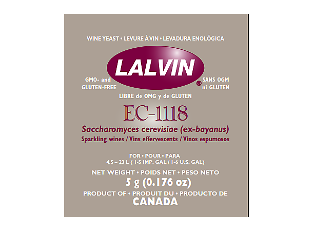 Lallemand Lalvin EC1118 5g Champagne/Cider/Vingjær