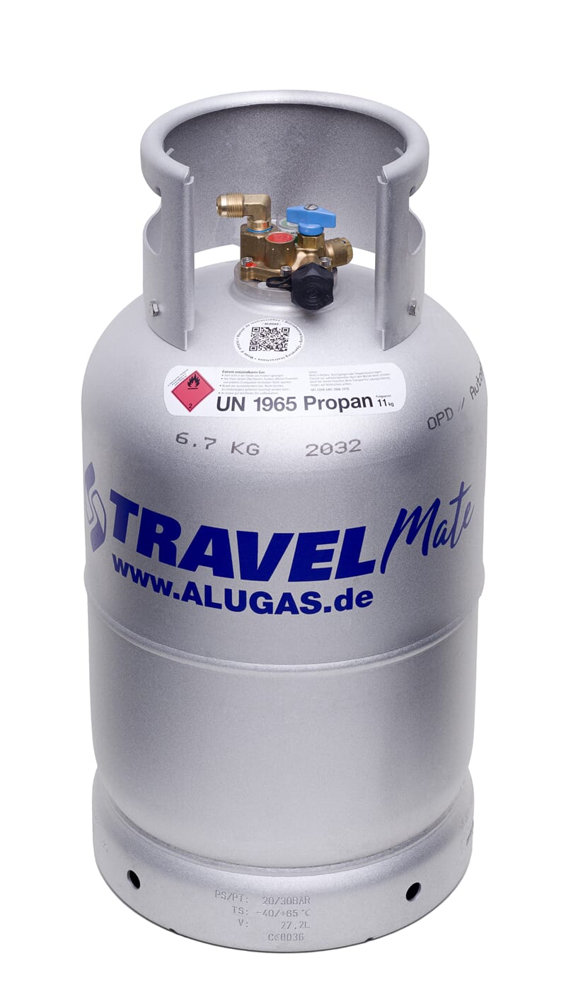 Aluminium selvfyllerflaske Travelmate 11kg